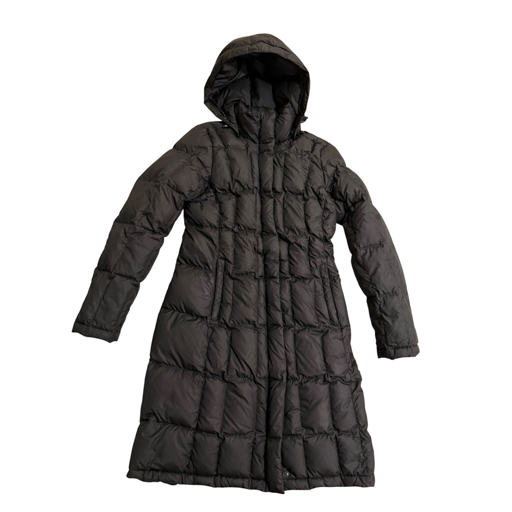 The North Face Long Puffer Parka Women S Black Hooded Quilted Down Coat